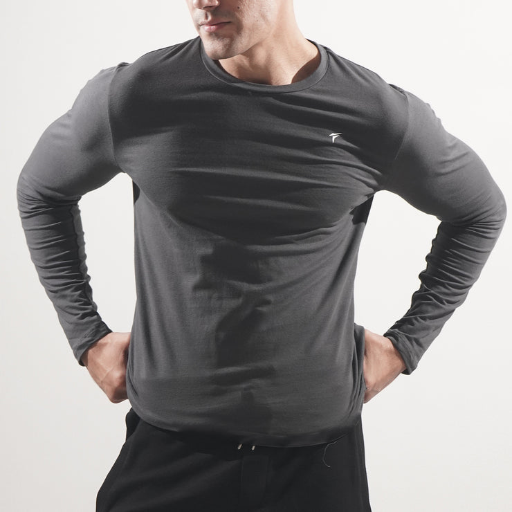 Tf-Full Sleeve Charcoal Premium Lycra Tee