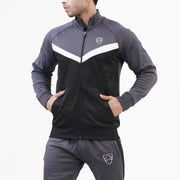 Grey, White And Black 3 Panel Tracksuit