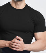 Tf-Black Muscle-Fit Premium Lycra Tee