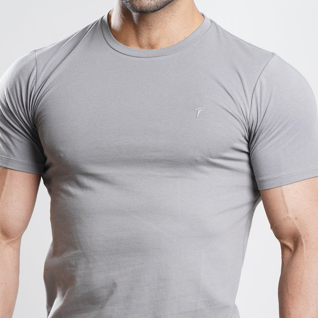 Tf-Grey Muscle-Fit Premium Lycra Tee