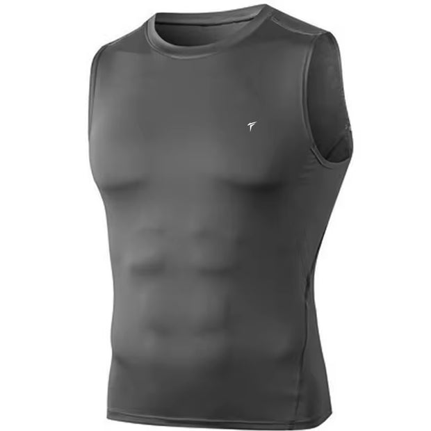Tf-Grey Sleeveless Compression Top