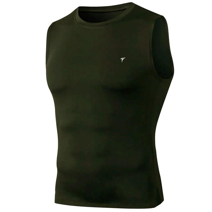 Tf-Olive Sleeveless Compression Top