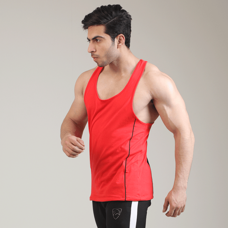 Red And Black Power Tank Top