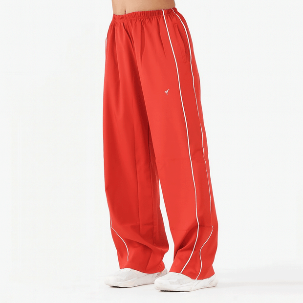 Tf-Premium Red Wide Leg Double Piping Bottoms