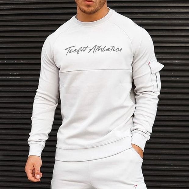 Pearl White Teefit Athletics Sweatshirt Pocket Top