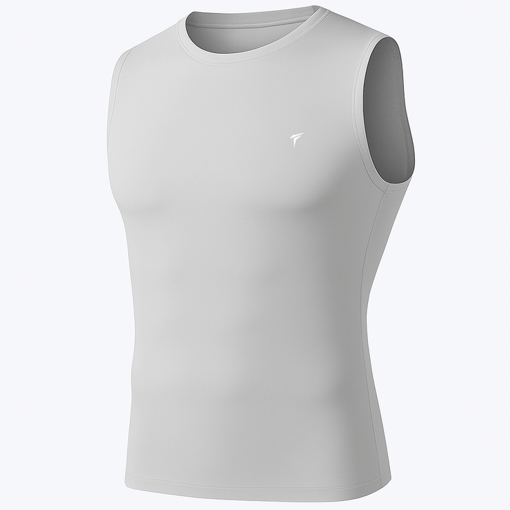 Tf-Silver Grey Sleeveless Compression Top