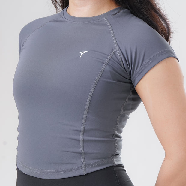 Tf-Grey Signature Series Cap Sleeve Fitted Top