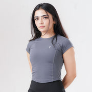 Tf-Grey Signature Series Cap Sleeve Fitted Top