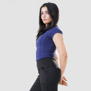 Tf-Navy Signature Series Cap Sleeve Fitted Top