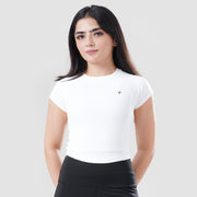 Tf-White Signature Series Cap Sleeve Fitted Top