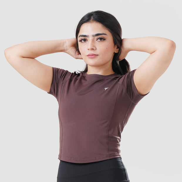Tf-Brown Signature Series Cap Sleeve Fitted Top