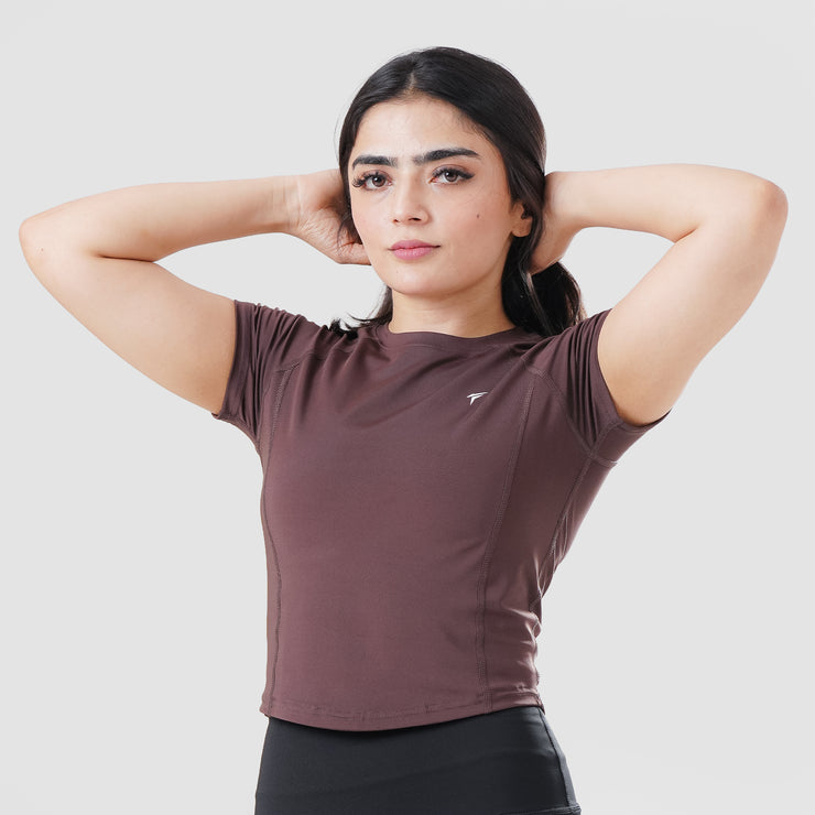 Tf-Brown Signature Series Cap Sleeve Fitted Top