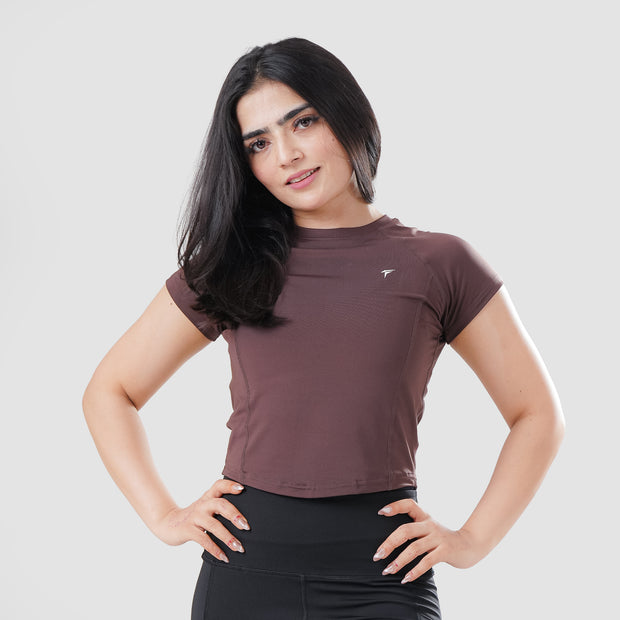 Tf-Brown Signature Series Cap Sleeve Fitted Top