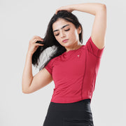 Tf-Maroon Signature Series Cap Sleeve Fitted Top