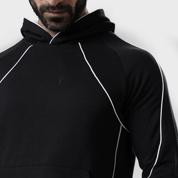 Tf-Premium Black Essential Multi Piping Hoodie