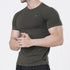 Tf-Olive Muscle-Fit Premium Lycra Tee with White Logo