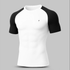 Tf-Premium White/Black Contrast Half Sleeve Falcon Compression Tee