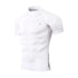 Half Sleeve White Mock Neck Compression Tee