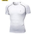 Half Sleeve White Compression Tee With Black Threads