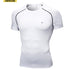 Half Sleeve White Compression Tee With Black Threads