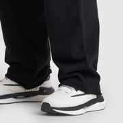 Tf-Black Heavy GSM Terry Flow Bottoms With Raw Edges