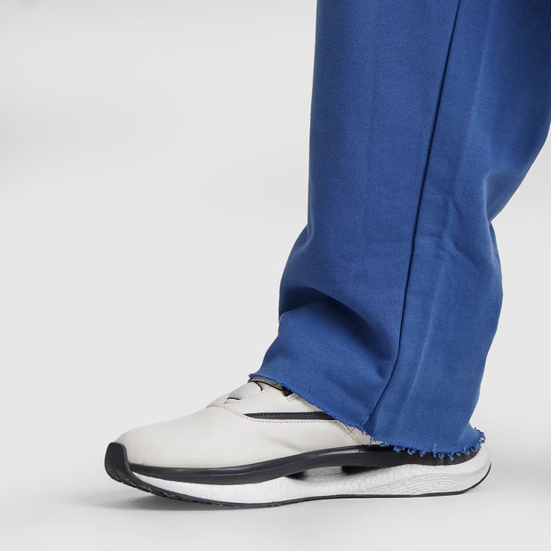 Tf-Royal Blue Heavy GSM Terry Flow Bottoms With Raw Edges