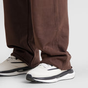 Tf-Dark Brown Heavy GSM Terry Flow Bottoms With Raw Edges