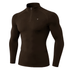 Full Sleeve Brown Zipper Compression Tee