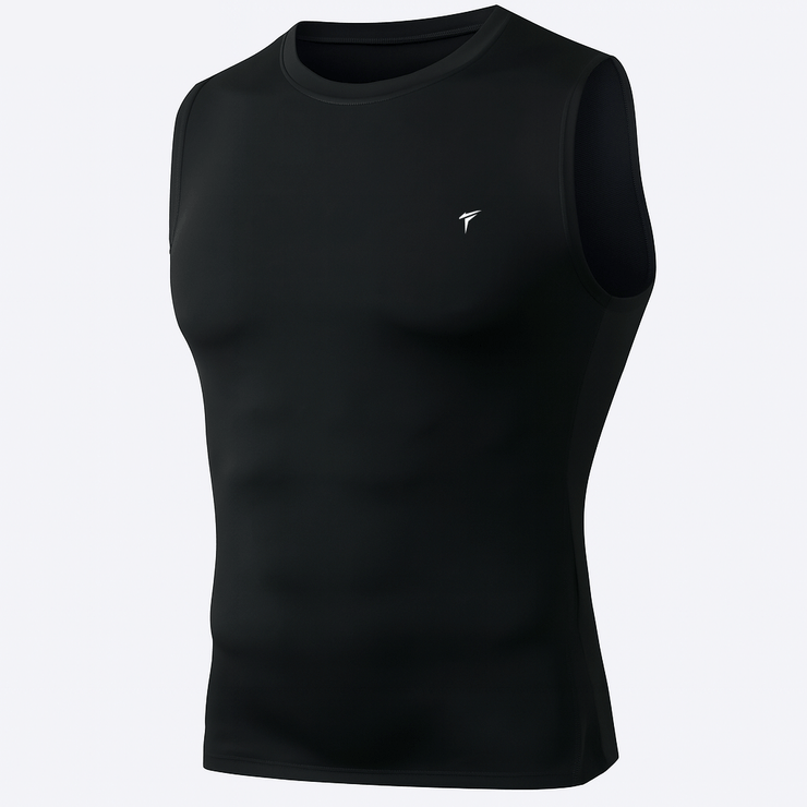 Tf-Black Sleeveless Compression Top