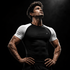 Tf-Premium Black/White Contrast Half Sleeve Falcon Compression Tee
