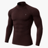 Full Sleeve Brown Mock Neck Compression Tee