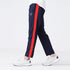 Tf-Premium Navy Micro Relaxed Fit Bottoms With Red Panel