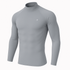 Full Sleeve Steel Grey Mock Neck Compression Tee