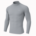 Full Sleeve Steel Grey Mock Neck Compression Tee