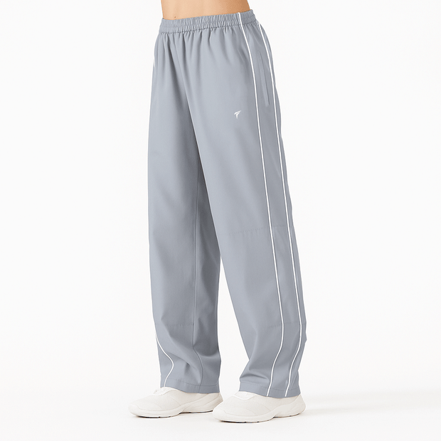 Tf-Premium Steel Grey Wide Leg Double Piping Bottoms