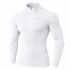Full Sleeve White Zipper Compression Tee