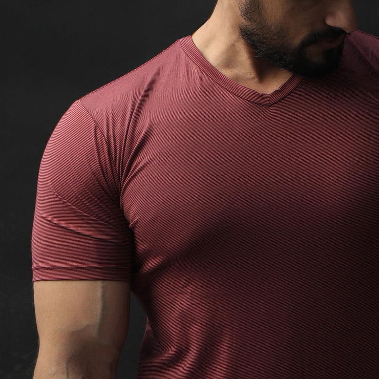 Light Maroon Lycra Texture Performance Tee
