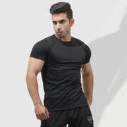 Tf-Black Performance Tee with Full Orange Panel
