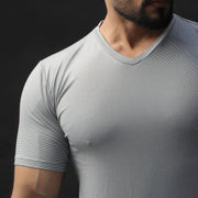 Grey Lycra Texture Performance Tee