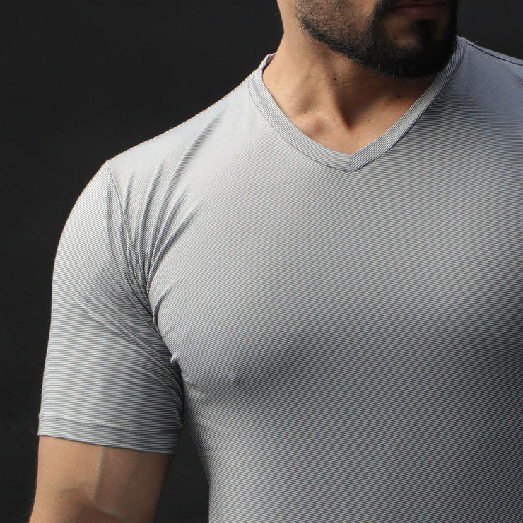 Grey Lycra Texture Performance Tee