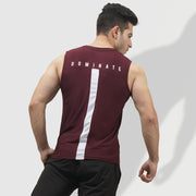 Tf-Maroon Premium Mesh Sleeveless Top