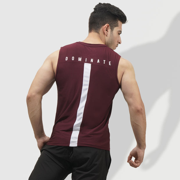 Tf-Maroon Premium Mesh Sleeveless Top