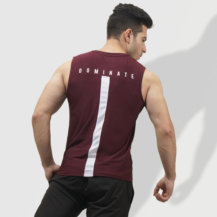 Tf-Maroon Premium Mesh Sleeveless Top