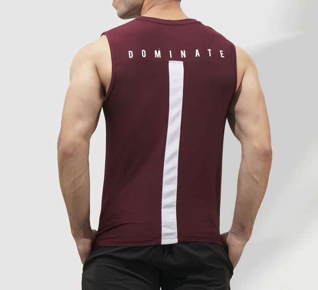 Tf-Maroon Premium Mesh Sleeveless Top