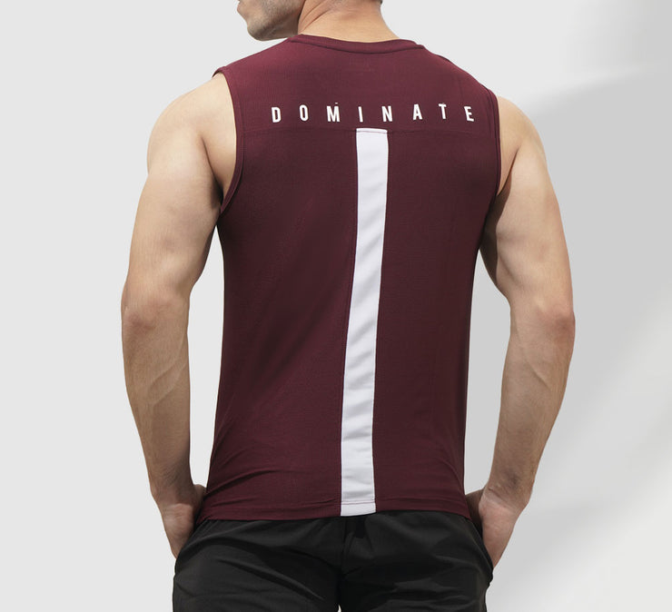 Tf-Maroon Premium Mesh Sleeveless Top