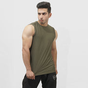 Tf-Olive Green Premium Mesh Sleeveless Top