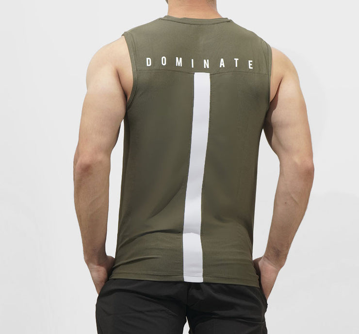 Tf-Olive Green Premium Mesh Sleeveless Top