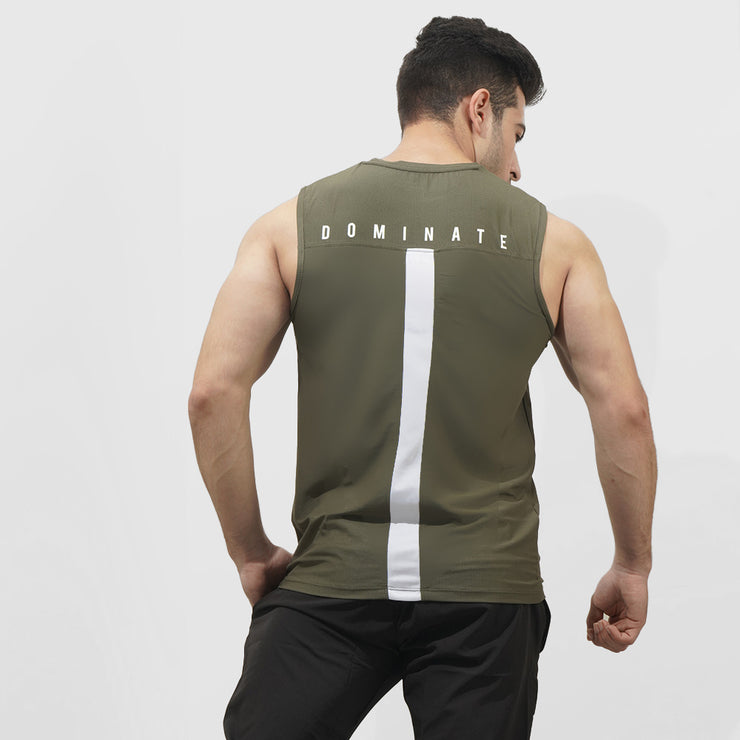 Tf-Olive Green Premium Mesh Sleeveless Top