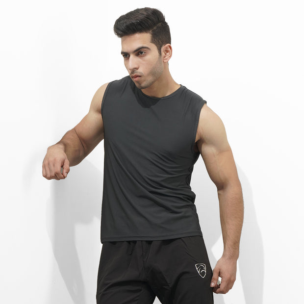 Tf-Charcoal Premium Mesh Sleeveless Top