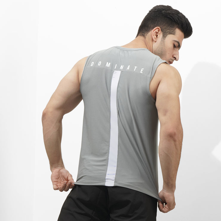 Tf-Grey Premium Mesh Sleeveless Top